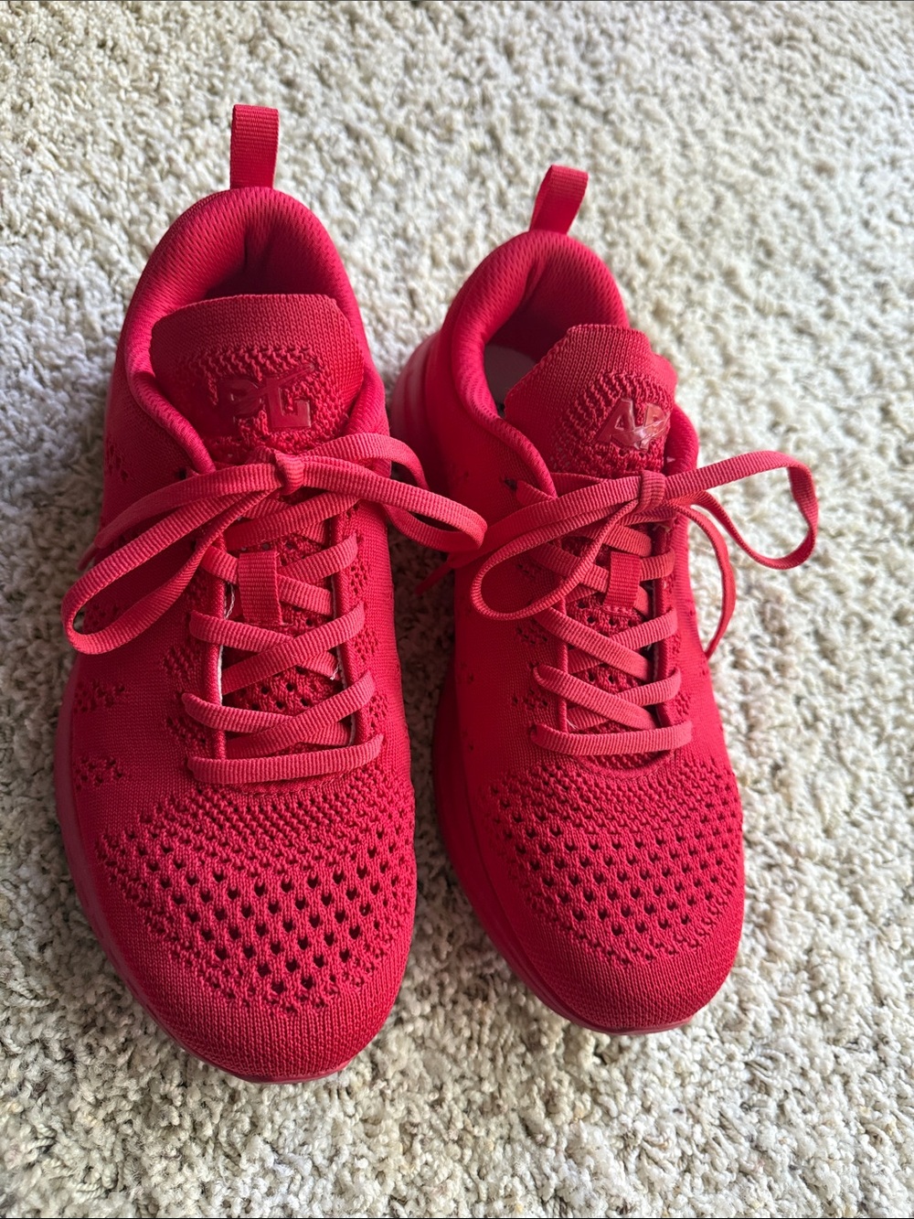Red Knit Athletic Sneakers - APL